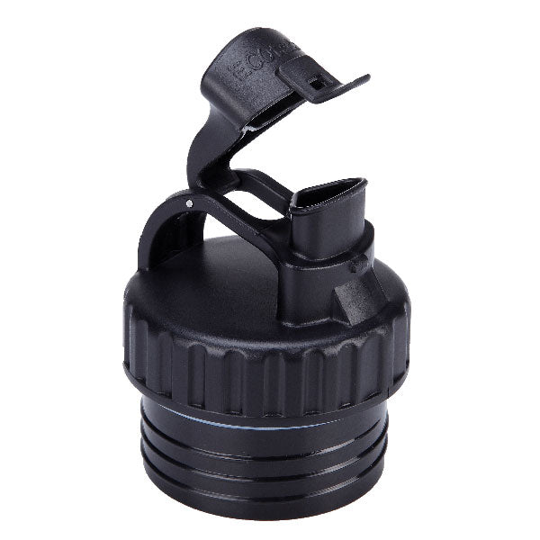 Hochwertiger PP Deckel mit kleiner Öffnung. Leicht und langlebig. Eine Flasche für das Leben.