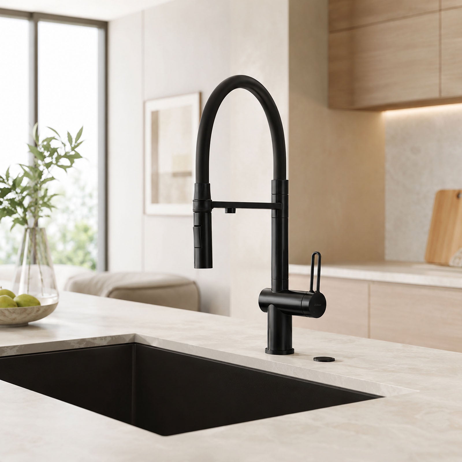 Wasserhahn Küche 3-Wege Primo Edelstahl Black