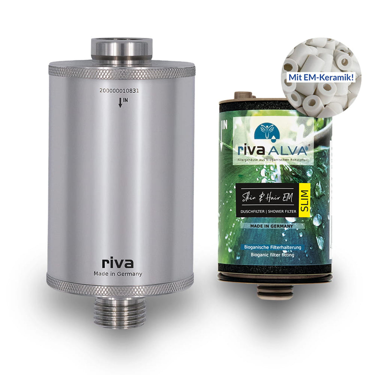 rivaALVA Wasserfilter Duschfilter Skin & Hair EM SLIM